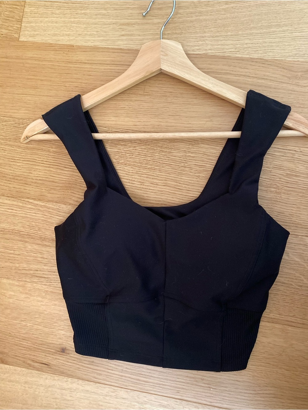 Old Navy Black Longline Bra with Sweetheart Neckline and Wide Straps